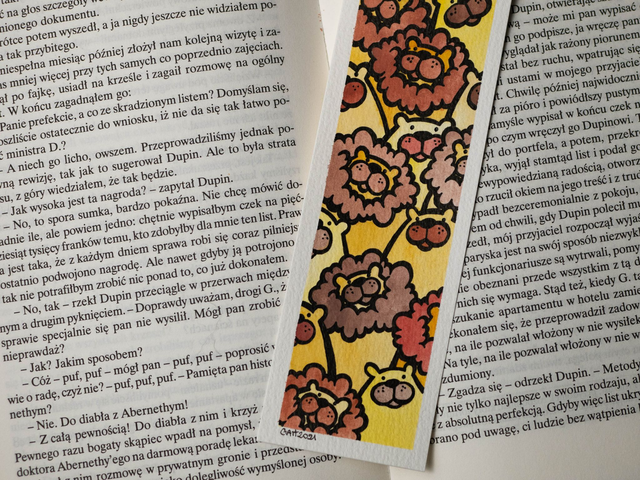 LWY zakładka do książki, ręcznie malowana akwarela