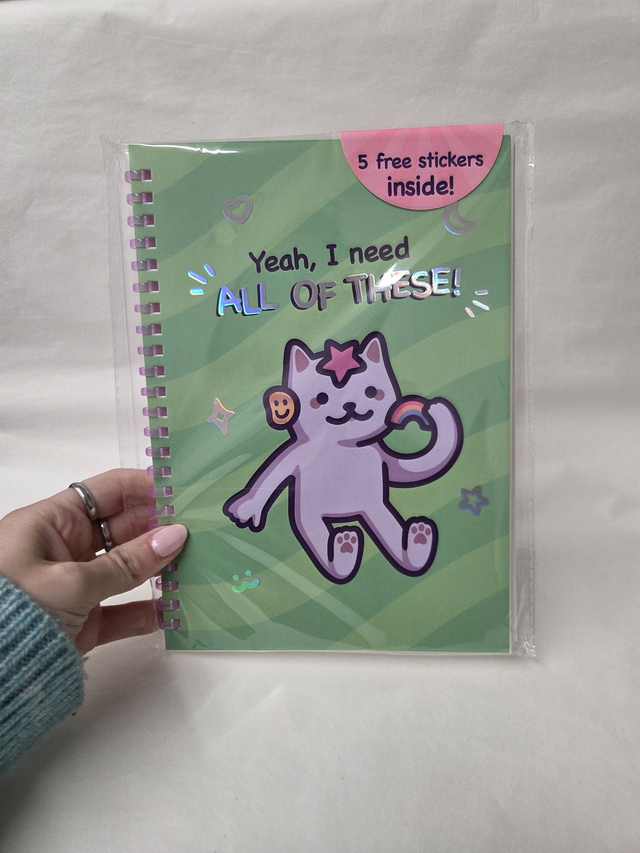 A5 Sticker Book With Free Stickers Inside - Green - ST-029