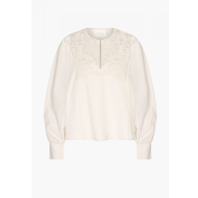 Jeanine3 blouse embroidery Sand