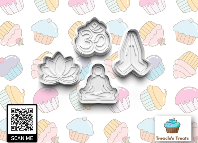 Yoga Theme Fondant/cookie stamps with cutters 