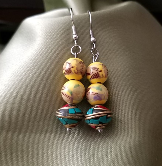 Indonéz virágos fülbevaló