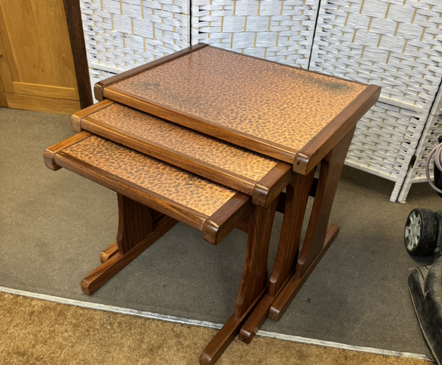 G-Plan Hammered Copper Nest Of Tables