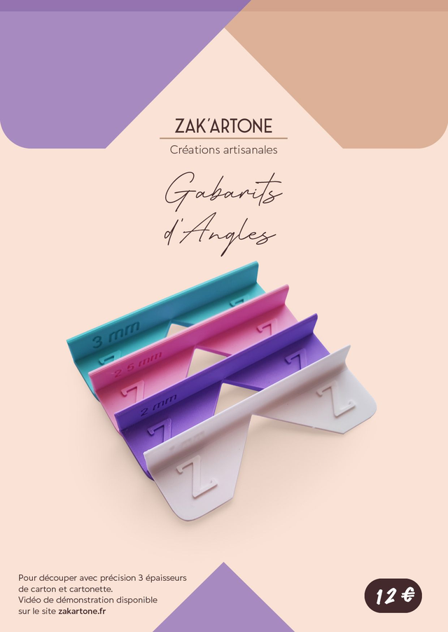 4 Gabarits d'angles pour cartonnage et encadrement