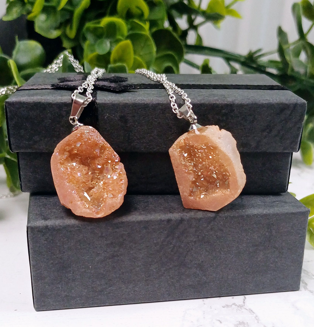 Aura Druzy Quartz Pendant