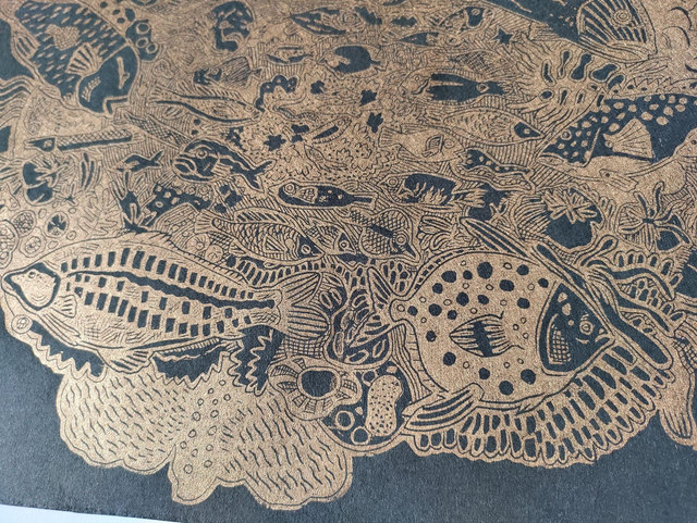 Impression Fishy fish doré A3