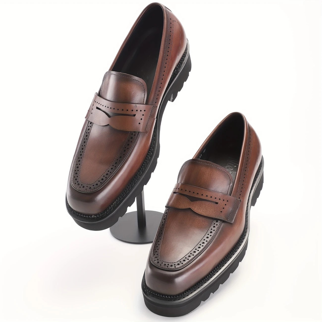 Men's Genuine Leather Slip-On Loafers 