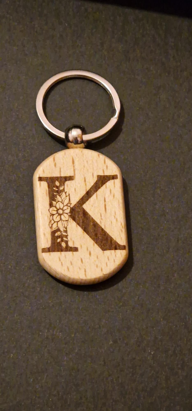 Wooden chunky key chain Letter K