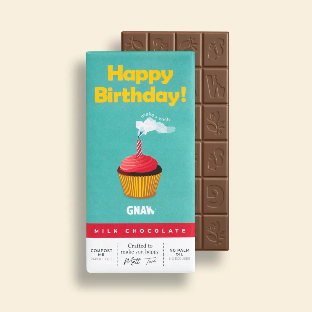 Happy Birthday Milk Chocolate Bar - GNAW