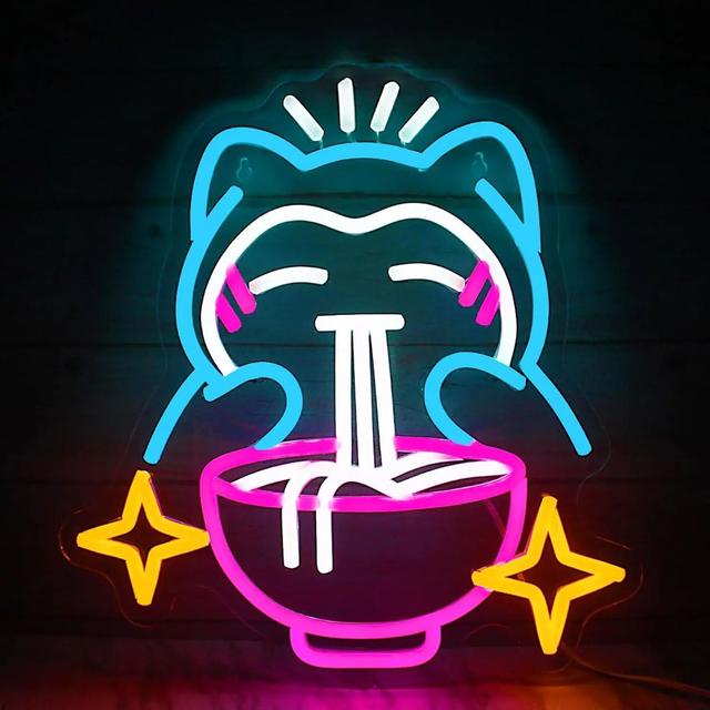 LED Neon Lamp Pokemon Snorlax Ramen (34x32cm)