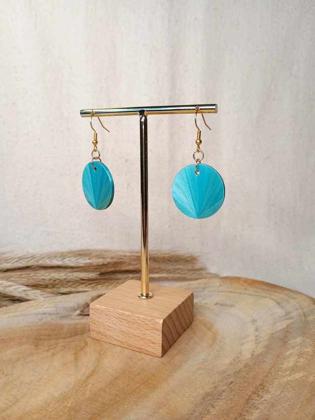 Boucles d'oreilles SIMPLE Éventail - Turquoise 