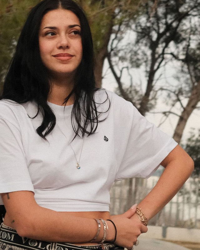 VOLCOM  T-shirt Crop logo ricamato