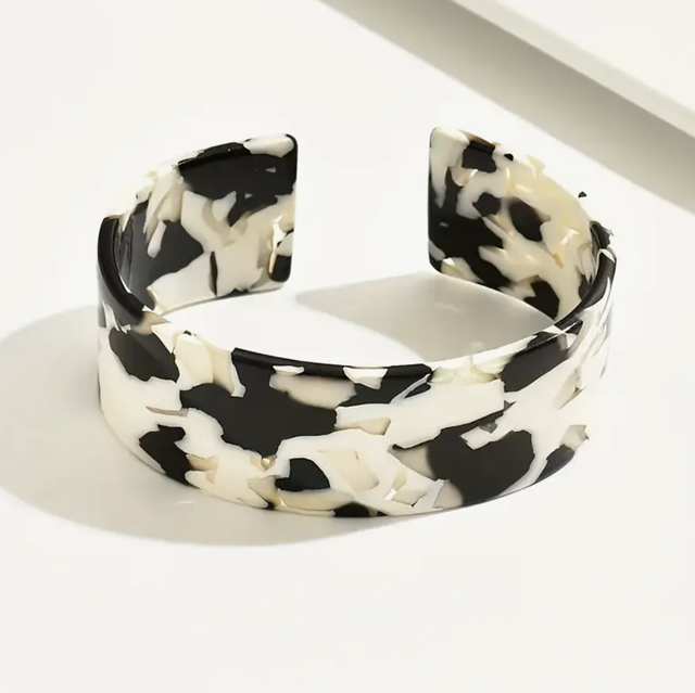 Black and white acrylic cuff
