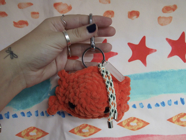Dark Orange Crab Bag Charm