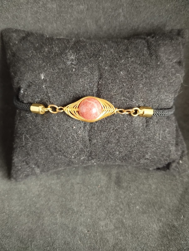 Bracelet réglable en quart cerise