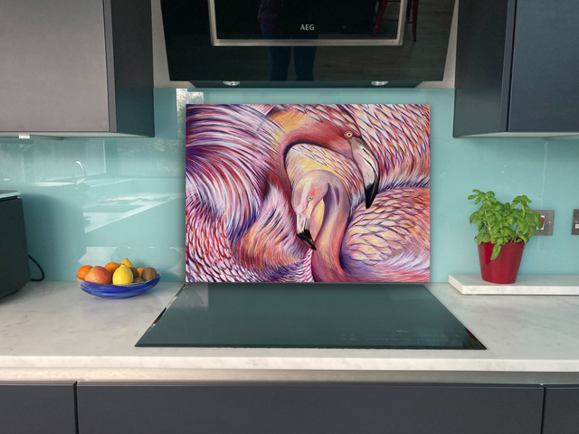 Flamingo Glass Splashback