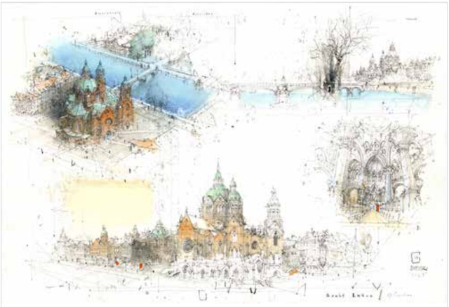 St. Lukas Ansichten: Limitierter Kunstdruck von Alexander Befelein - Hochwertiger Sammlerdruck