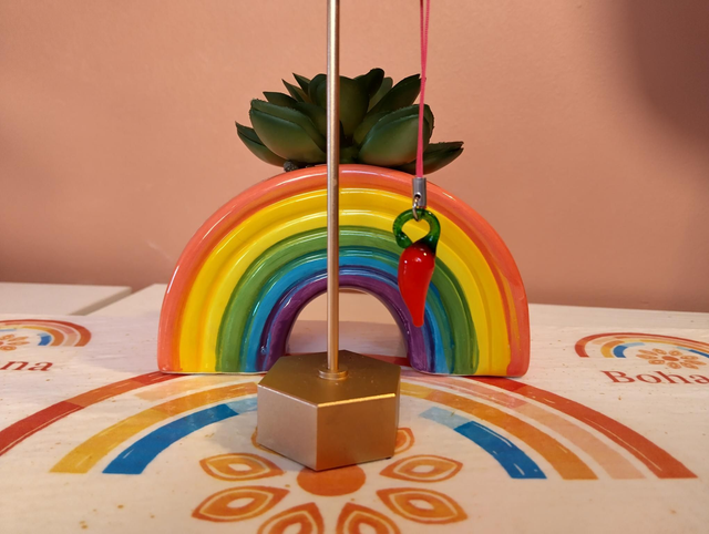 Handmade glass chilli pepper hanging charm 