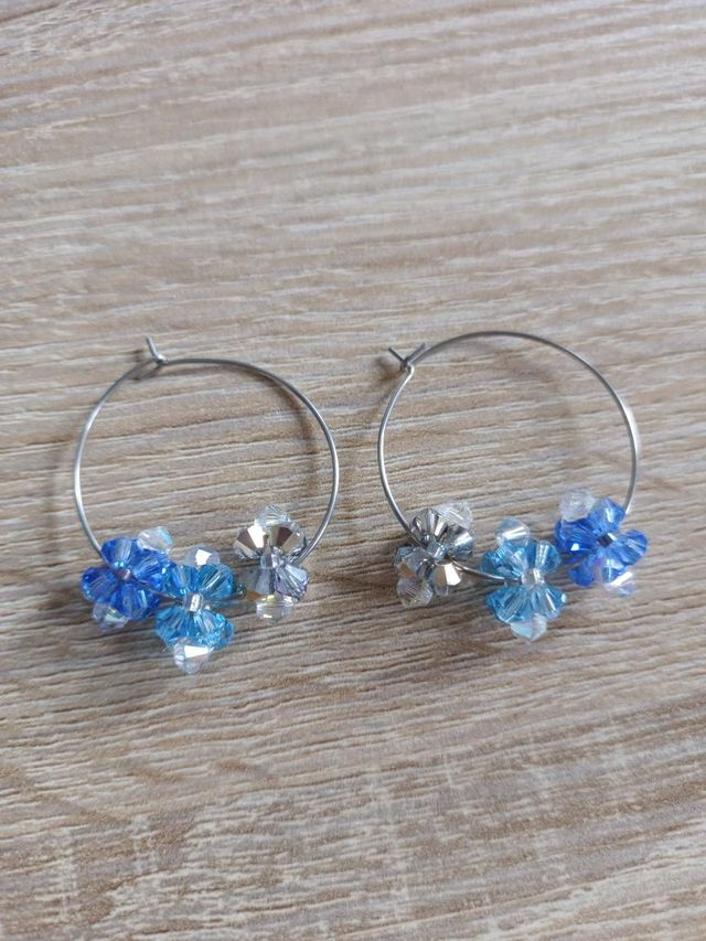 Fleurs De Cristal - Argent - Bleu gris