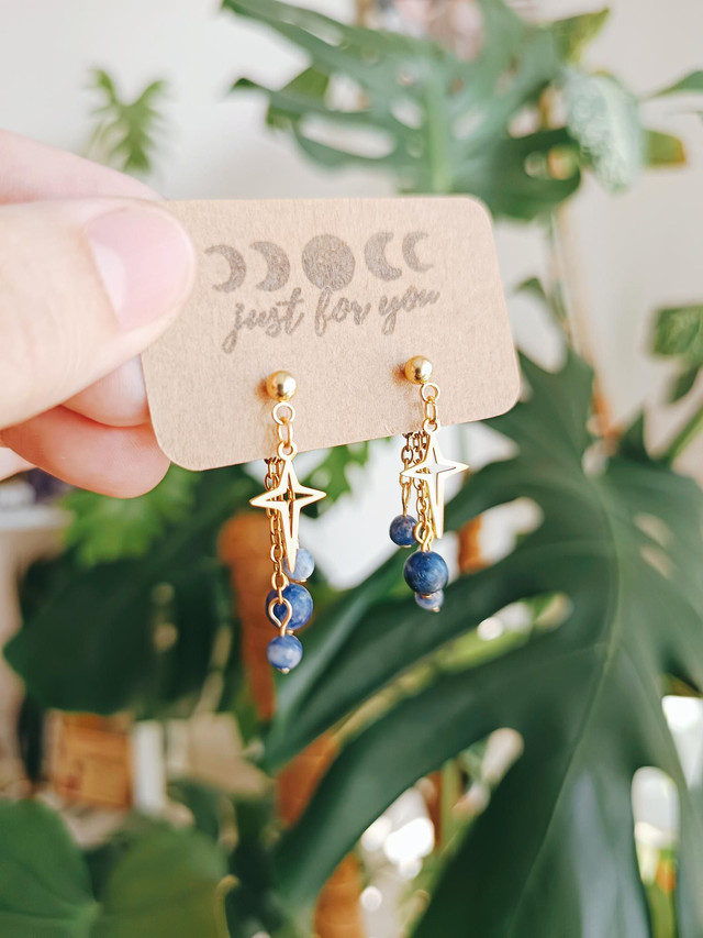 BOUCLES - COSMIC VIBES (doré/sodalite)