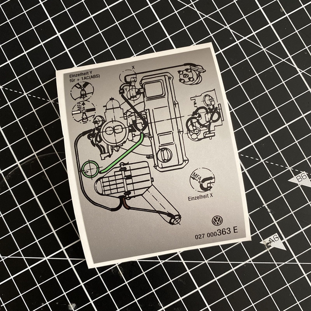 Vacuum Line Sticker Engine Bay 1.8 EX 027000363E