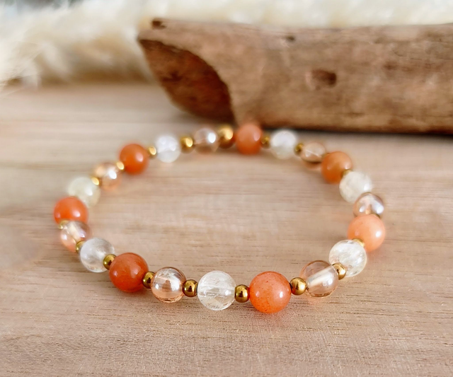 A Bracelet "Élan" Aventurine orange et Citrine
