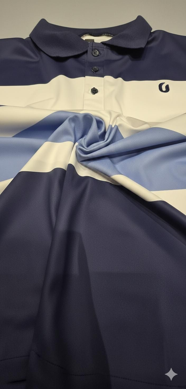 POLO - BLUE & WHITE STRIPE