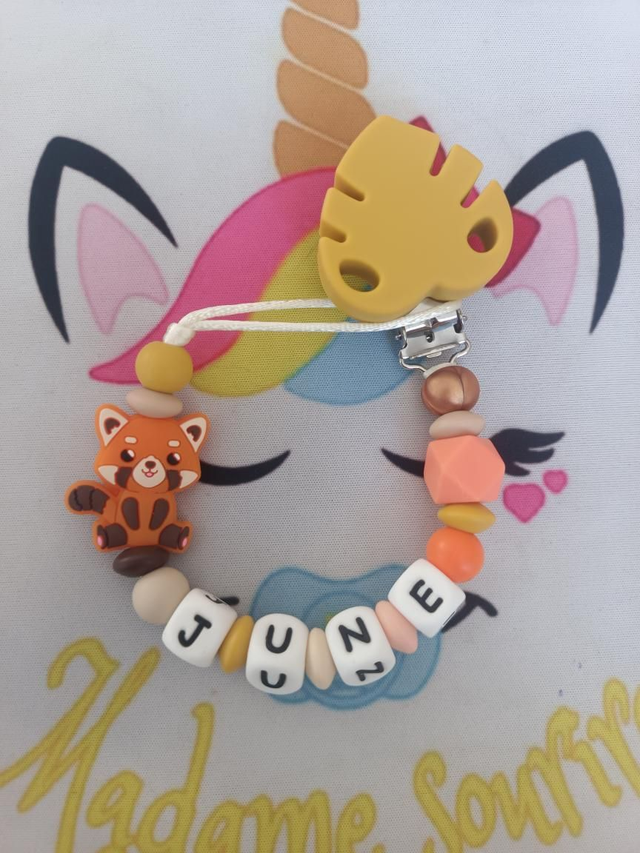 Attache tétine Panda roux