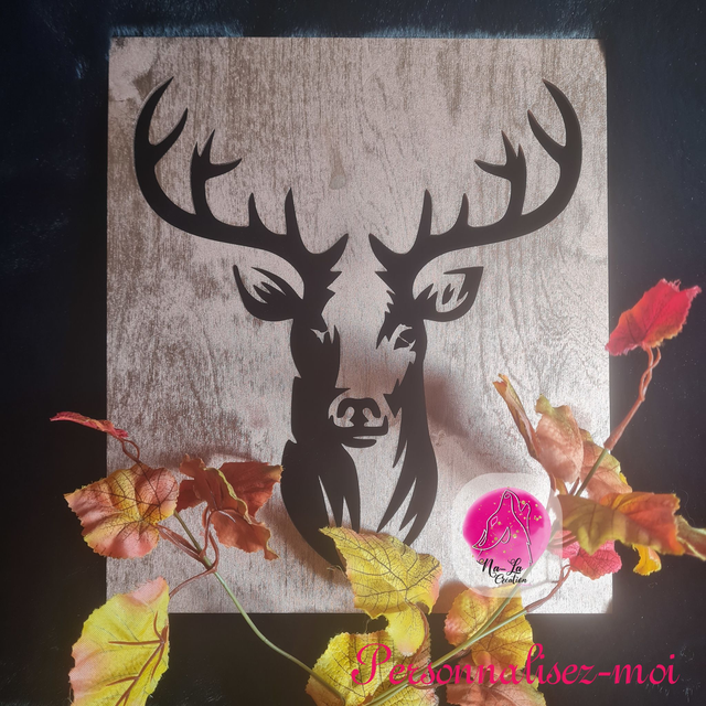 Décoration de porte ou de mur thème chasse cerf ajourée- Parfait pour les chasseurs
