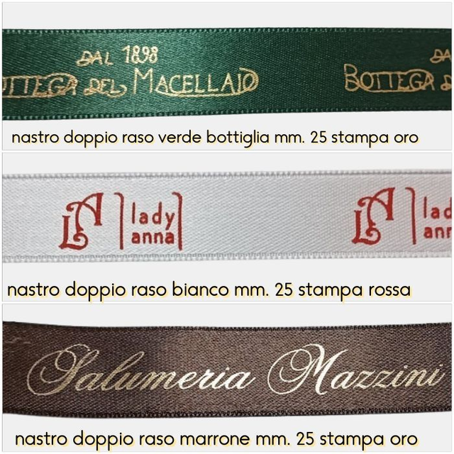 NASTRO IN DOPPIO RASO PERSONALIZZATO da mm. 25 