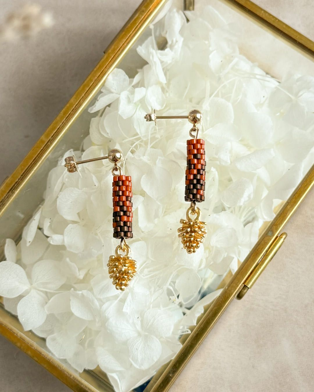 Sentier - Boucles d&#039;oreilles tissées main