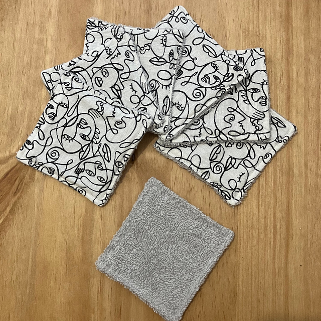 Lot de 7 cotons lavable gris