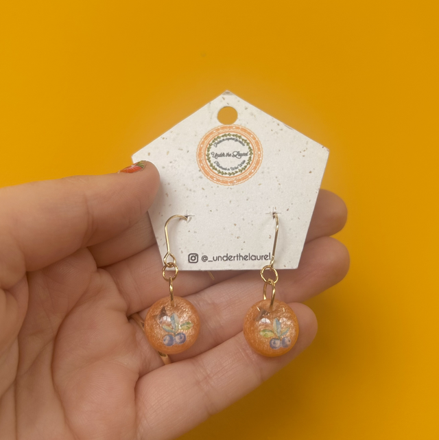 Blueberry and Butterfly Earrings