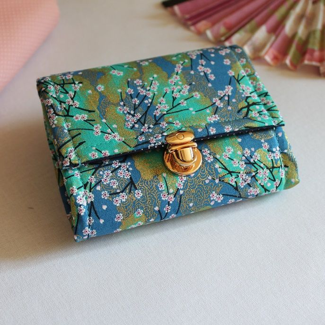 Portefeuille court à fermoir "Akina" turquoise