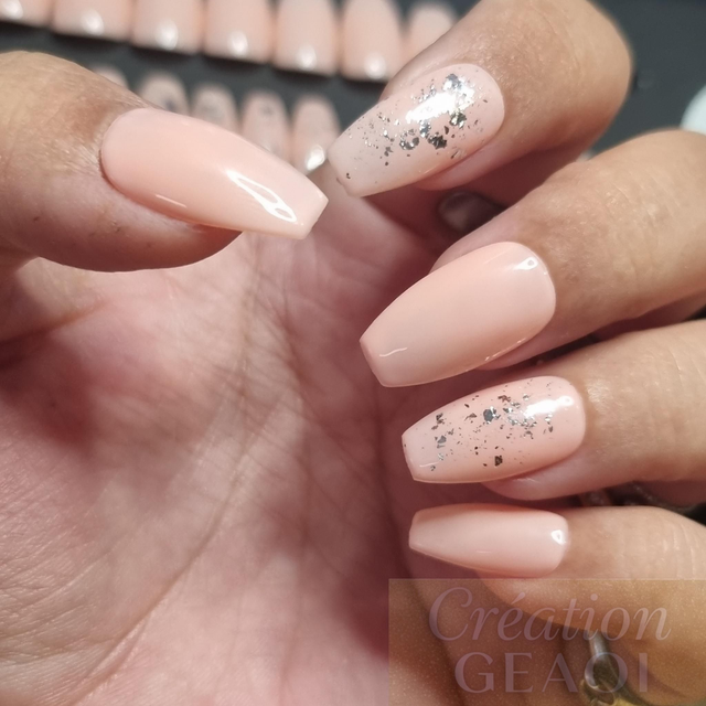 Nude silver leaves little ballerine S 