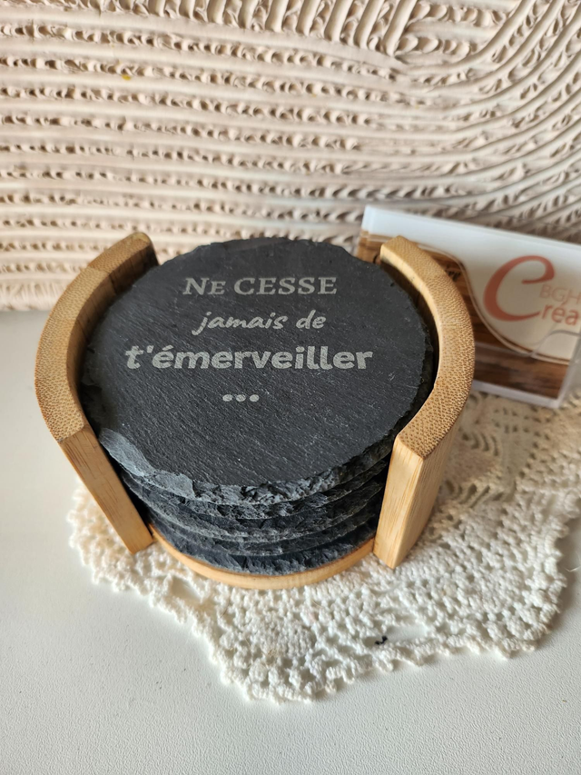 Sous verre ardoise à personnaliser 
