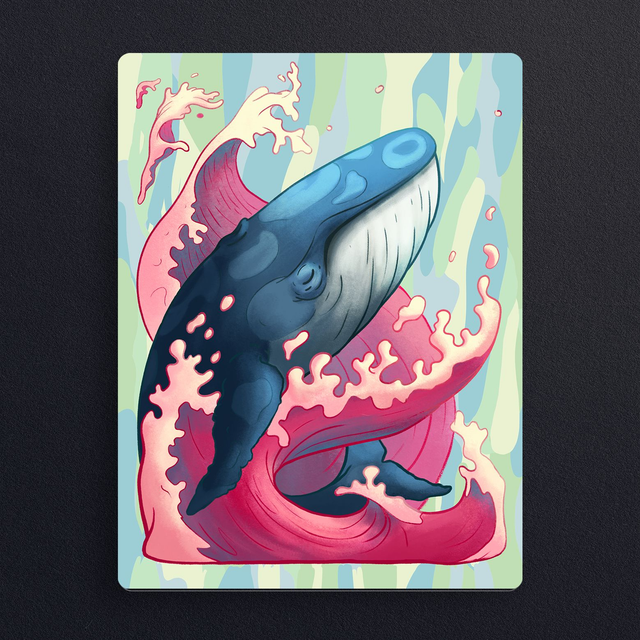 #0805 Baleine vague  - ILLUS - PRINT - Digital painting