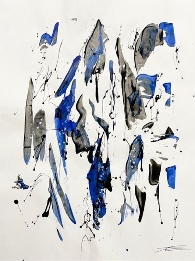 Oeuvre sur papier - Blue Eagle - 50x65cm