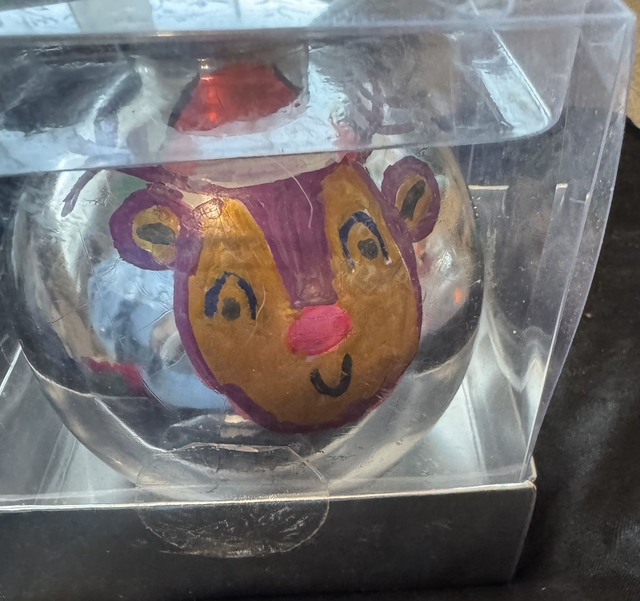 Large Christmas Bauble Candle Hand Painted