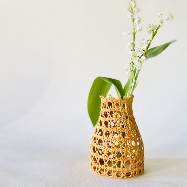 Bouteille dentelle ocre