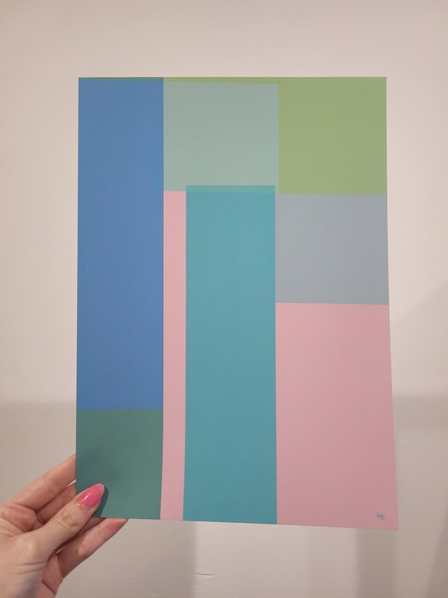 Pastel Blocks A4 Art Print - FR-008