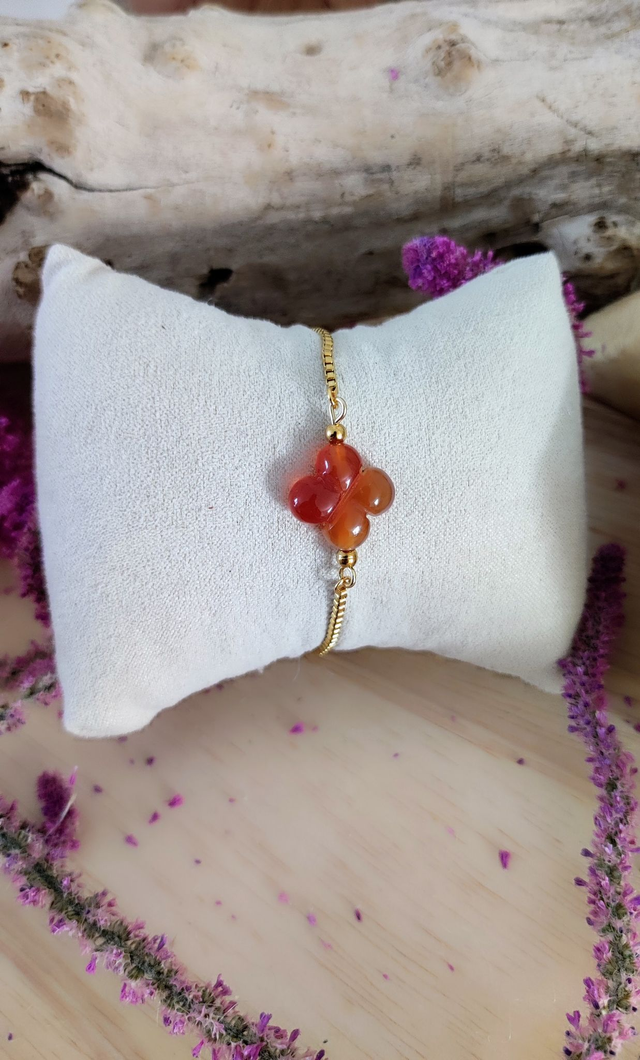 Bracelet Trèfle Cornaline