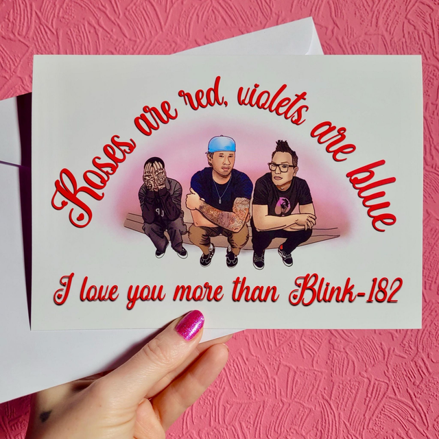 Blink 182 Anniversary Valentine’s A5 Greetings Card