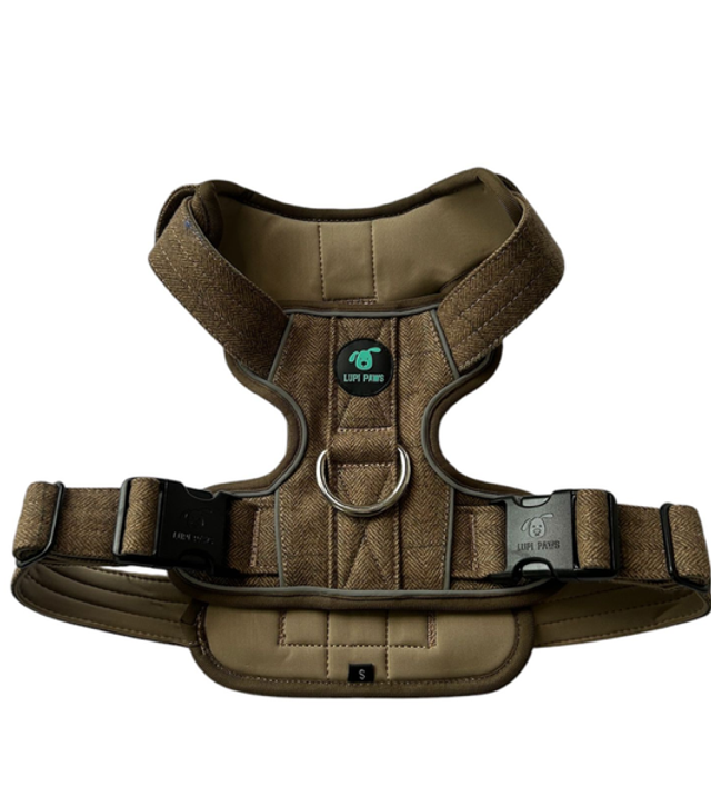 Tweed Harness - Brown (Lupi Paws)