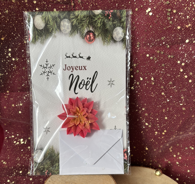 Carte de Noël parfumée "Bougie Fleur de Noël"