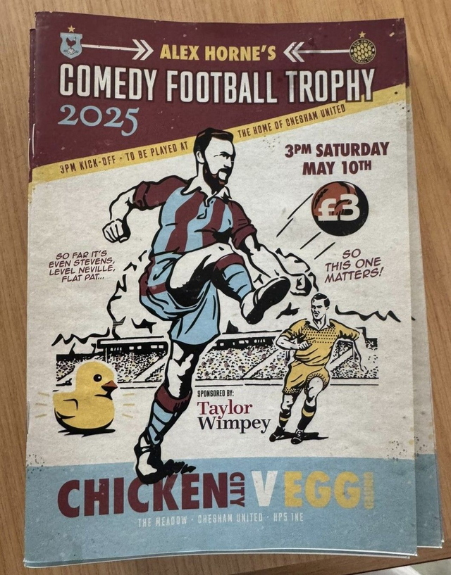 Alex Horne's Comedy Football Trophy Match 25 Program
