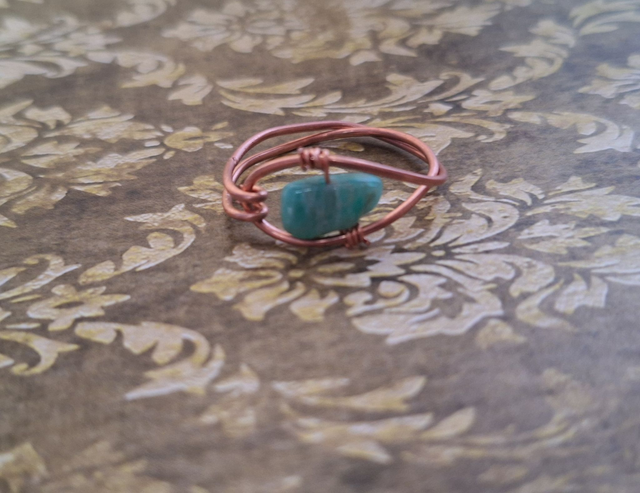 the prophet in bronze with blue aventurine, size 58