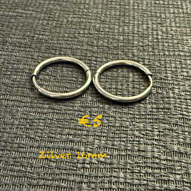 Oorbellen zilver 16mm
