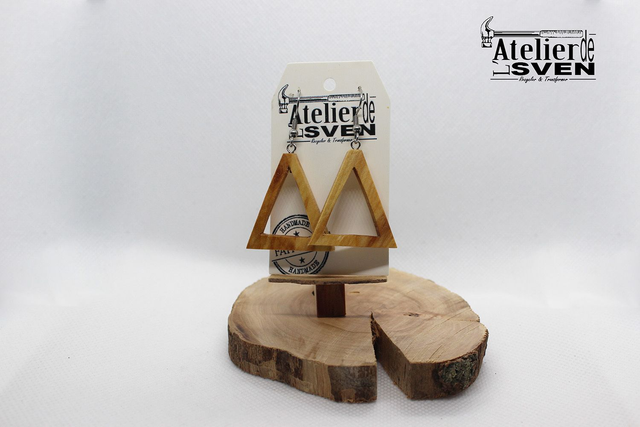 Boucles d&#039;Oreilles Bois Triangle
