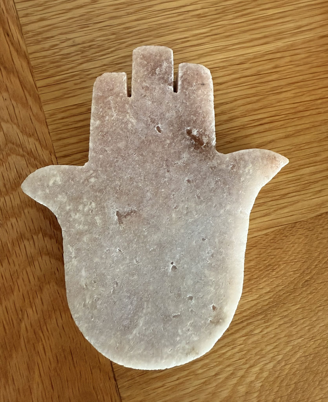 Pink Amethyst Hand of Hamsa Crystal