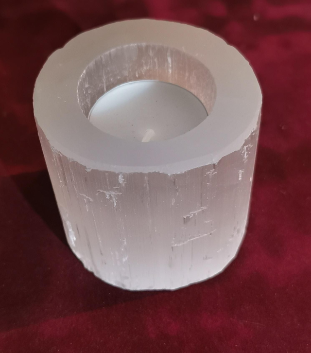 Bougeoir sélénite rond dia 6 cm
